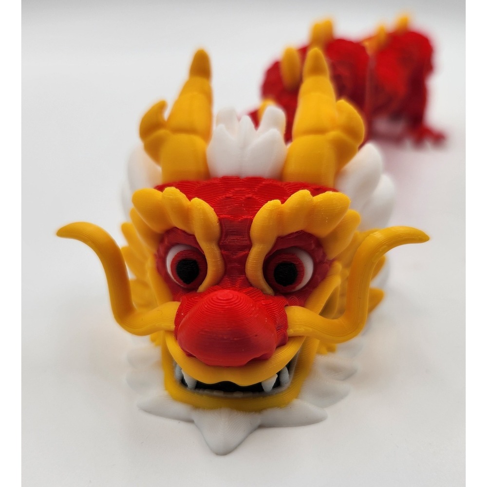 3D Printed Articulated Dragon Multicolor Mythical Desk Decor Fantasy Display